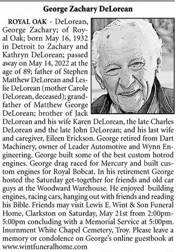 Royal Pontiac - May 20 2022 George Delorian Passes Away (newer photo)